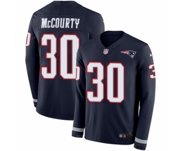 Youth Nike New England Patriots #30 Jason McCourty Limited Navy Blue Therma Long Sleeve NFL Jersey