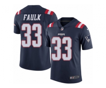 Youth Nike New England Patriots #33 Kevin Faulk Limited Navy Blue Rush NFL Jersey
