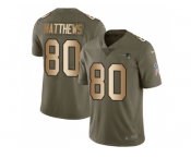 Youth Nike New England Patriots #80 Jordan Matthews Olive Gold Stitched NFL Limited 2017 Salute to Service Jersey