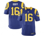Men's Nike Los Angeles Rams #16 Jared Goff Elite Royal Blue Alternate NFL Jersey