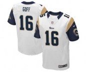 Men's Nike Los Angeles Rams #16 Jared Goff Elite White NFL Jersey