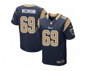 Men's Nike Los Angeles Rams #69 Cody Wichmann Elite Navy Blue Team Color NFL Jersey