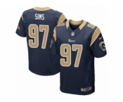 Men's Nike Los Angeles Rams #97 Eugene Sims Elite Navy Blue Team Color NFL Jersey