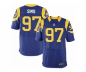 Men's Nike Los Angeles Rams #97 Eugene Sims Elite Royal Blue Alternate NFL Jersey