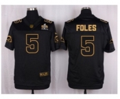 Nike St. Louis Rams #5 Nick Foles Black Pro Line Gold Collection Jersey(Elite)