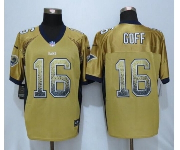Nike St.Louis Rams #16 Jared Goff Drift Fashion Gold Jerseys[Elite]