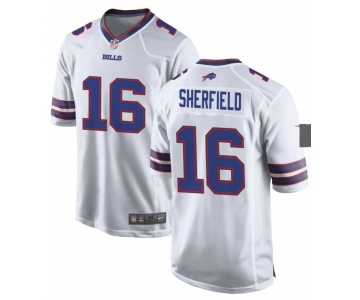 Men's Buffalo Bills #16 Sherfield Game White Football Jersey