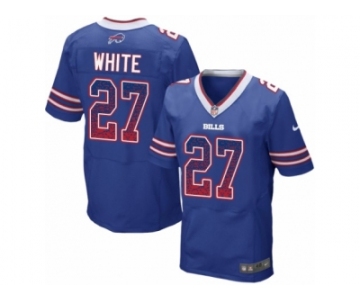 Men Nike Buffalo Bills #27 TreDavious White Elite Royal Blue Home Drift Fashion NFL Jersey