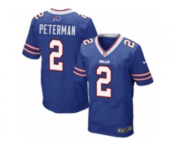 Men's Nike Buffalo Bills #2 Nathan Peterman Elite Royal Blue Team Color NFL Jersey
