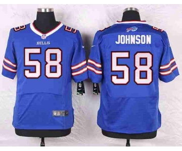 nike nfl jerseys buffalo bills #58 johnson blue[Elite]