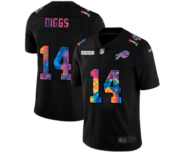 Buffalo Bills #14 Stefon Diggs Men's Nike Multi-Color Black 2020 NFL Crucial Catch Vapor Untouchable Limited Jersey