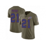 Men Nike Buffalo Bills #21 Jordan Poyer Limited Olive 2017 Salute to Service NFL Jersey