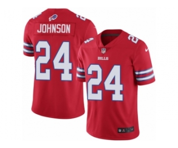 Men Nike Buffalo Bills #24 Leonard Johnson Limited Red Rush Vapor Untouchable NFL Jersey