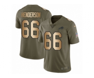 Men Nike Buffalo Bills #66 Seantrel Henderson Limited Olive Gold 2017 Salute to Service NFL Jersey