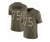 Men Nike Buffalo Bills #75 Eddie Yarbrough Limited Olive Camo 2017 Salute to Service NFL Jersey