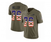 Men Nike Buffalo Bills #76 John Miller Limited Olive USA Flag 2017 Salute to Service NFL Jersey