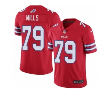 Men Nike Buffalo Bills #79 Jordan Mills Limited Red Rush Vapor Untouchable NFL Jersey