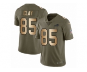 Men Nike Buffalo Bills #85 Charles Clay Limited Olive Gold 2017 Salute to Service NFL Jersey