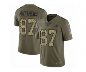 Men Nike Buffalo Bills #87 Jordan Matthews Limited Olive Camo 2017 Salute to Service NFL Jersey