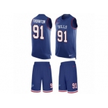 Men Nike Buffalo Bills #91 Cedric Thornton Limited Royal Blue Tank Top Suit NFL Jersey