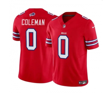 Men's Buffalo Bills #0 Keon Coleman Red 2024 Draft F.U.S.E. Vapor Untouchable Limited Football Stitched Jersey