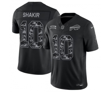 Men's Buffalo Bills #10 Khalil Shakir Black 2026 F.U.S.E. Salute to Service Limited Stitched Football Jersey