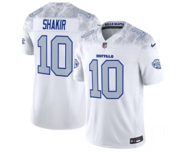 Men's Buffalo Bills #10 Khalil Shakir White 2025 F.U.S.E. “Rivalries” Vapor Limited Football Stitched Jersey