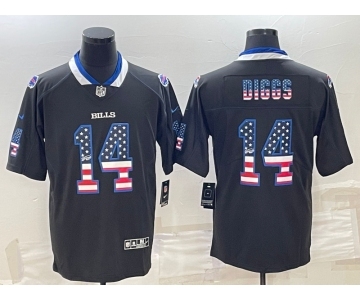 Men's Buffalo Bills #14 Stefon Diggs Black 2018 USA Flag Fashion Limited Stitched Jersey