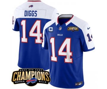 Men's Buffalo Bills #14 Stefon Diggs Blue White 2023 F.U.S.E. AFC East Champions With 4-star C Ptach Football Stitched Jersey