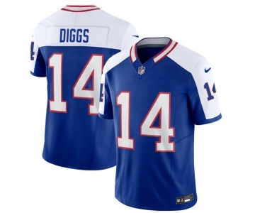 Men's Buffalo Bills #14 Stefon Diggs Blue White 2023 F.U.S.E. Throwback Vapor Untouchable Limited Football Stitched Jersey