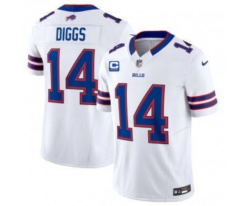Men's Buffalo Bills #14 Stefon Diggs White 2023 F.U.S.E. With 4-Star C Patch Vapor Untouchable Limited Football Stitched Jersey