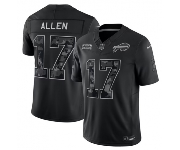 Men's Buffalo Bills #17 Josh Allen Black 2026 F.U.S.E. Salute to Service Limited Stitched Football Jersey
