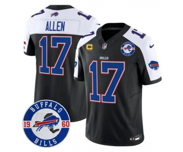 Men's Buffalo Bills #17 Josh Allen Black Alternate F.U.S.E. 4-Star C With Est. 1960 Patch Vapor Untouchable Limited Football Stitched Jersey