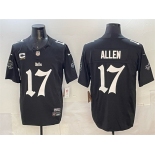 Men's Buffalo Bills #17 Josh Allen Black F.U.S.E. 'Gothic Cold Front Edition' With 4-Star C Patch Vapor Limited Stitched Football Jersey