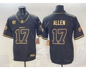 Men's Buffalo Bills #17 Josh Allen Black Gold 2025 F.U.S.E. “Rivalries” With 4-Star C Patch Vapor Limited Football Stitched Jersey