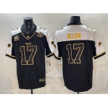 Men's Buffalo Bills #17 Josh Allen Black Gold 2025 F.U.S.E. With Farewell Patch & 4-Star C Patch Vapor Limited Football Stitched Jersey Men's Buffalo Bills #17 Josh Allen Black Gold 2025 F.U.S.E. With Farewell Patch & 4-Star C Patch Vapor Limited Football Stitched Jersey