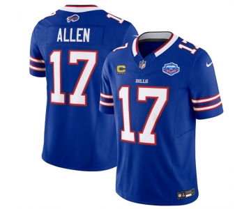 Men's Buffalo Bills #17 Josh Allen Blue 2025 F.U.S.E. With Farewell Patch And 4-Star C Patch Vapor Untouchable Limited Football Stitched Jersey
