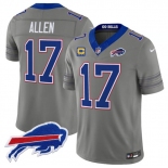 Men's Buffalo Bills #17 Josh Allen Gray F.U.S.E. 2026 Nickel City With 4-Star C Patch Vapor Football Stitched Jersey