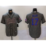 Mens Buffalo Bills #17 Josh Allen Grey Team Cool Base Stitched Baseball Jersey