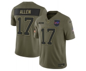 Men's Buffalo Bills #17 Josh Allen Olive 2025 Salute to Service Limited Football Stitched Jersey