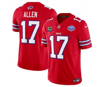 Men's Buffalo Bills #17 Josh Allen Red 2025 F.U.S.E. With Farewell Patch And 4-Star C Patch Vapor Untouchable Limited Football Stitched Jersey