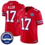 Men's Buffalo Bills #17 Josh Allen Red F.U.S.E. 2026 Inaugural Season at Highmark Stadium Football Stitched Jersey Men's Buffalo Bills #17 Josh Allen Red F.U.S.E. 2026 Inaugural Season at Highmark Stadium Football Stitched Jersey