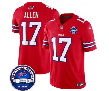 Men's Buffalo Bills #17 Josh Allen Red F.U.S.E. 2026 Inaugural Season at Highmark Stadium Football Stitched Jersey