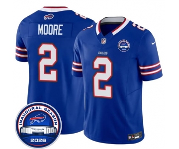 Men's Buffalo Bills #2 D.J. Moore Blue F.U.S.E. 2026 Inaugural Season at Highmark Stadium Football Stitched Jersey