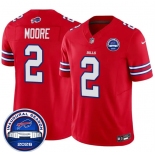 Men's Buffalo Bills #2 D.J. Moore Red F.U.S.E. 2026 Inaugural Season at Highmark Stadium Football Stitched Jersey Men's Buffalo Bills #2 D.J. Moore Red F.U.S.E. 2026 Inaugural Season at Highmark Stadium Football Stitched Jersey