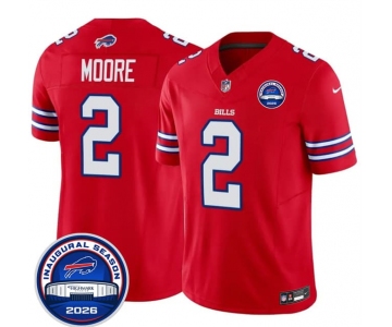 Men's Buffalo Bills #2 D.J. Moore Red F.U.S.E. 2026 Inaugural Season at Highmark Stadium Football Stitched Jersey