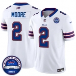 Men's Buffalo Bills #2 D.J. Moore White F.U.S.E. 2026 Inaugural Season at Highmark Stadium Patch Football Stitched Jersey Men's Buffalo Bills #2 D.J. Moore White F.U.S.E. 2026 Inaugural Season at Highmark Stadium Patch Football Stitched Jersey