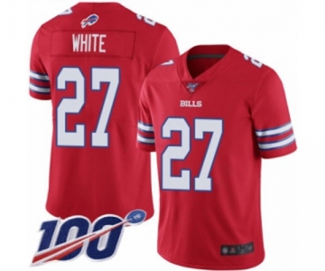 Men's Buffalo Bills #27 Tre'Davious White Limited Red Rush Vapor Untouchable 100th Season Football Jersey