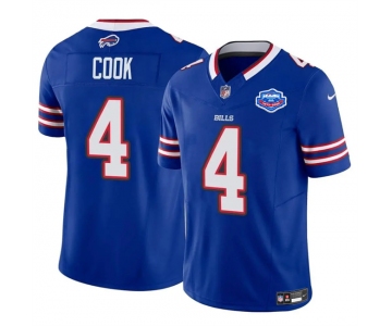 Men's Buffalo Bills #4 James Cook Blue 2025 F.U.S.E. With Farewell Patch Vapor Untouchable Limited Football Stitched Jersey
