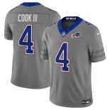 Men's Buffalo Bills #4 James Cook III Gray F.U.S.E. 2026 Nickel City Vapor Football Stitched Jersey